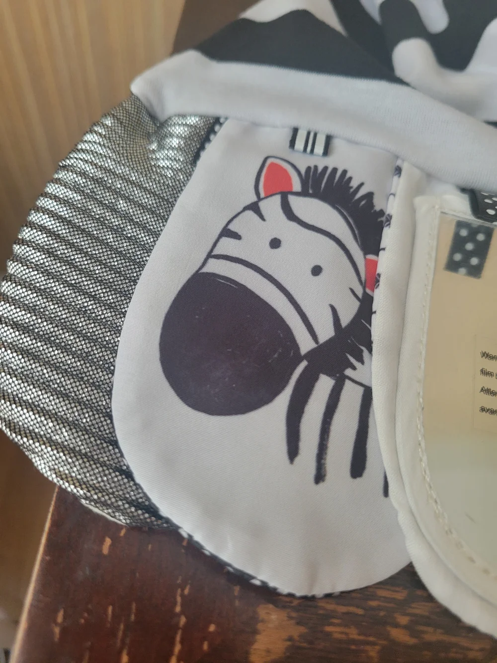 DEMDACO Mommy-Me Black & White Striped Activity Scarf NWT
